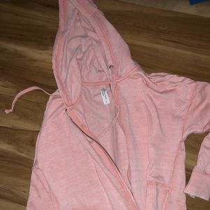 Check & Striped peach hoodie 🧡